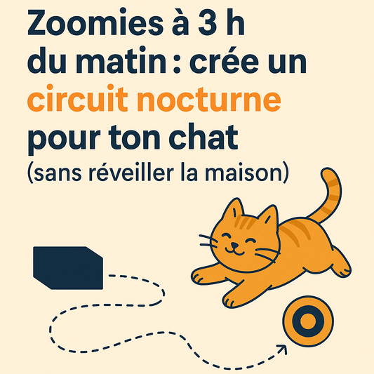 Zoomies à 3 h du matin : crée un circuit nocturne pour ton chat (sans réveiller la maison) - Mi-a-ou