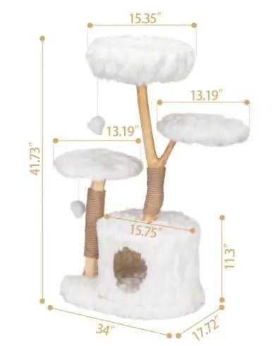 Arbre A Chat En Bois FluffyStep Deluxe - Mi - a - ou
