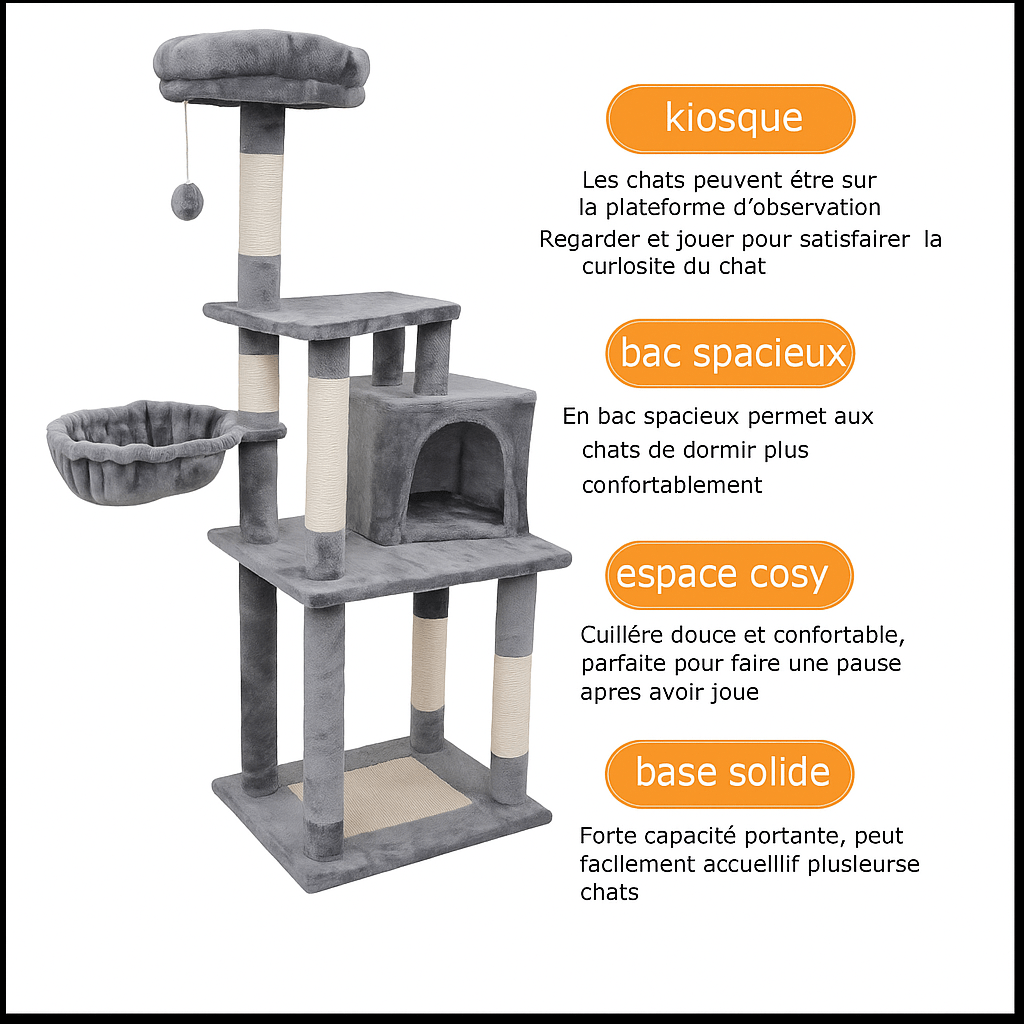 Arbre a chat en bois Sleep&Playâą - Mi - a - ou