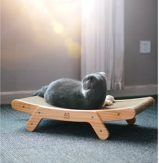Griffoir pour chat en bois CrazyScratch™ - Mi - a - ou