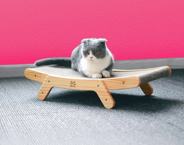 Griffoir pour chat en bois CrazyScratch™ - Mi - a - ou