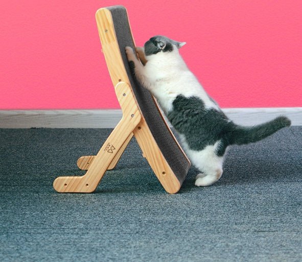 Griffoir pour chat en bois CrazyScratch™ - Mi - a - ou