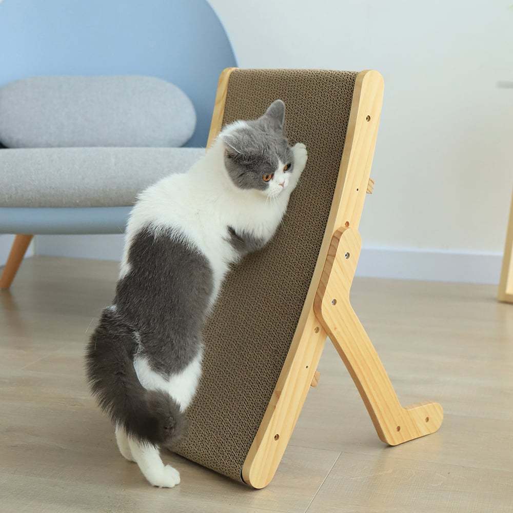 Griffoir pour chat en bois CrazyScratch™ - Mi - a - ou