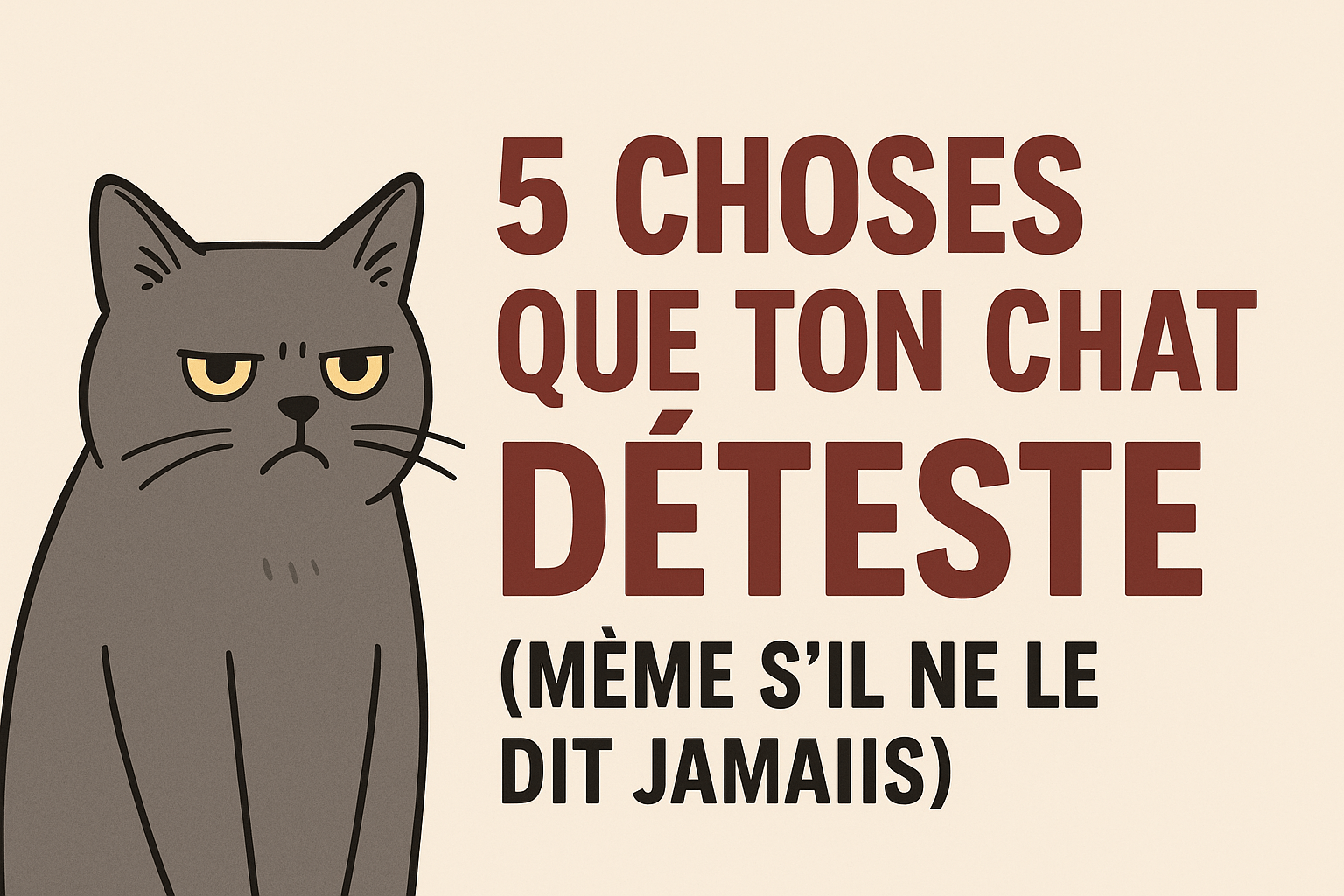 5 choses que ton chat déteste (même s’il ne le dit jamais) – Mi-a-ou