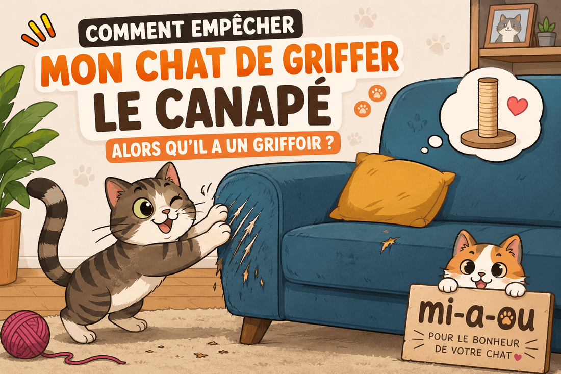 Comment empêcher mon chat de griffer le canapé alors qu’il a un griffoir ? - Mi-a-ou
