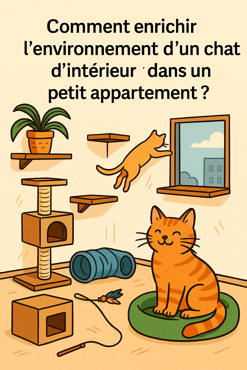 Comment enrichir l’environnement d’un chat d’intérieur dans un petit appartement ?