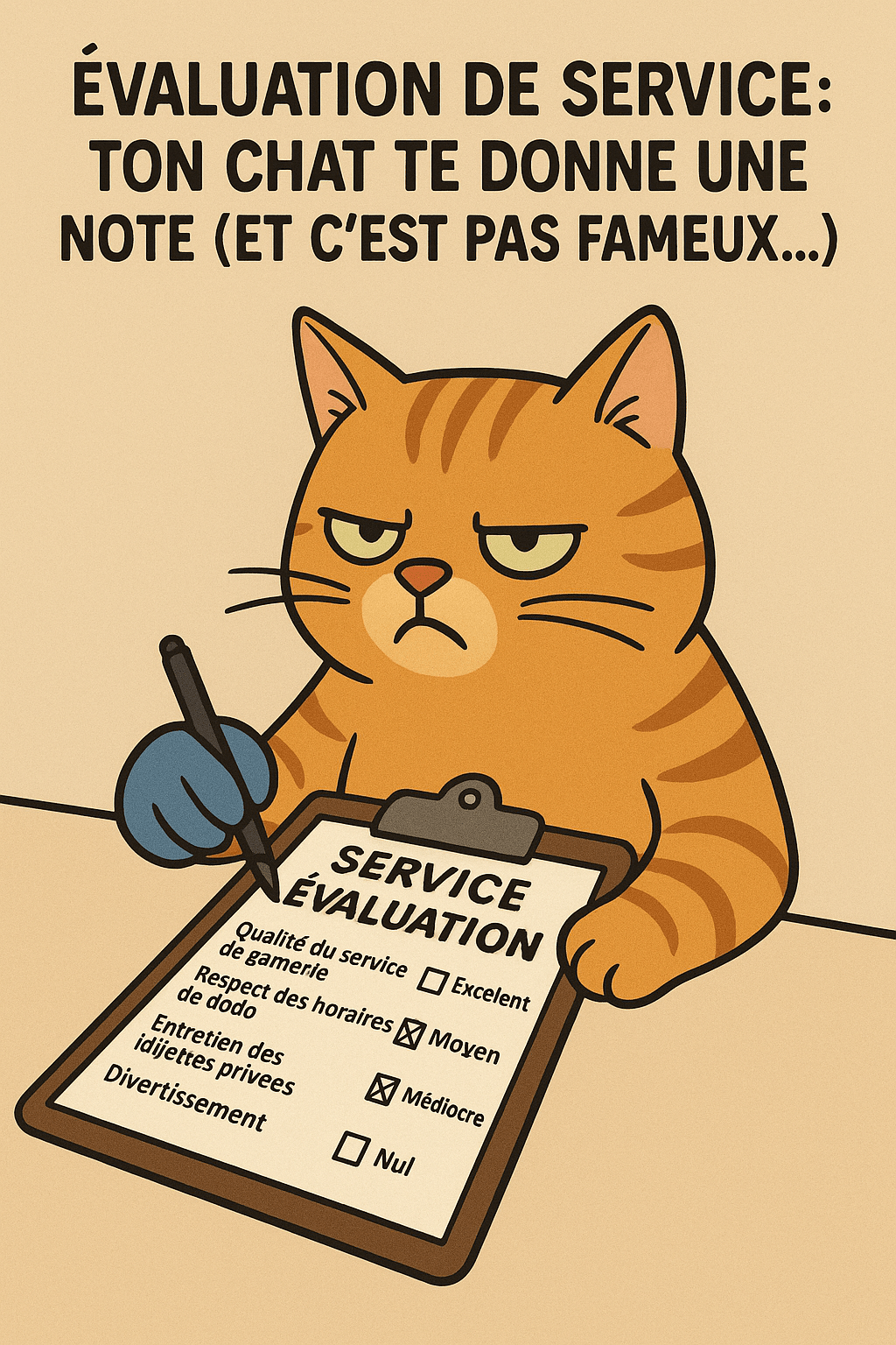 Et si ton chat pouvait évaluer tes services… ça donnerait quoi? 😅 - Mi-a-ou