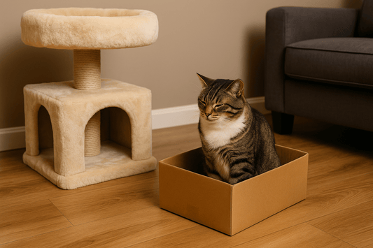 Le syndrome de la boîte : pourquoi ton chat préfère le carton au luxe ? - Mi-a-ou