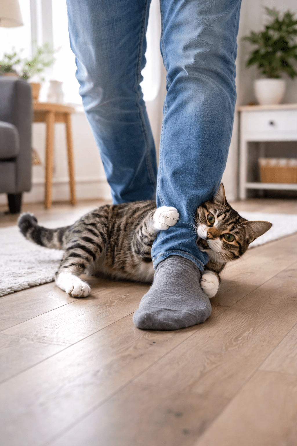Mon chat attaque mes pieds : jeu, stress ou problème de comportement ? - Mi-a-ou