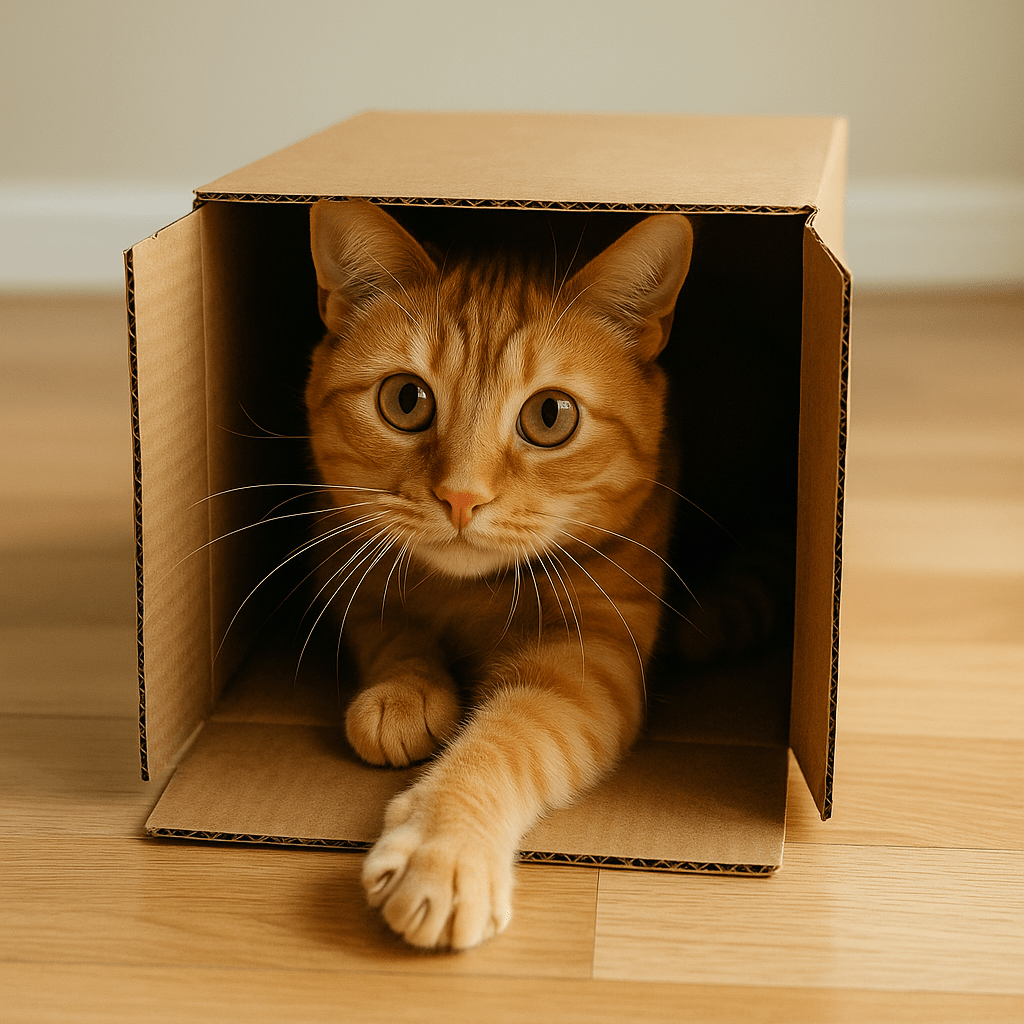 Pourquoi les chats adorent les cartons? 4 raisons (et comment en profiter) - Mi-a-ou