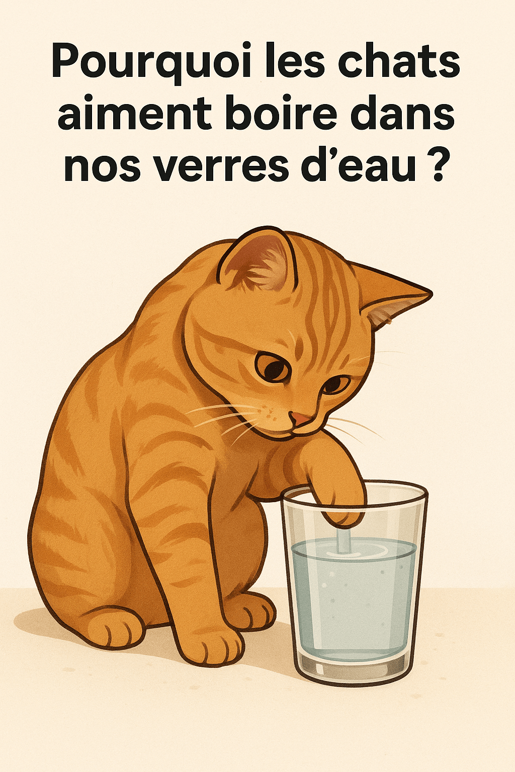 Pourquoi les chats aiment boire dans nos verres d’eau ? - Mi-a-ou