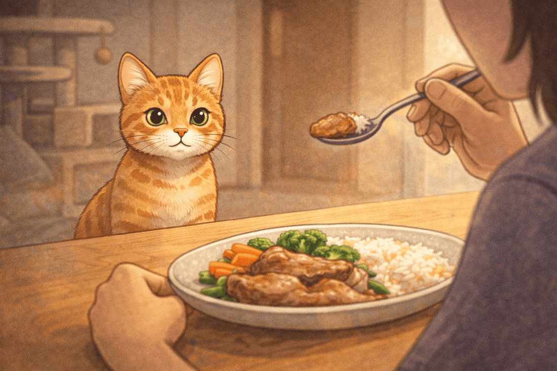 Pourquoi mon chat me regarde pendant que je mange ? - Mi-a-ou