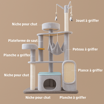 Arbre a chat en bois Gameday™ Totale - Mi - a - ou