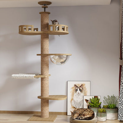 Arbre a chat en bois massif Baob'arbre™ - Mi - a - ou