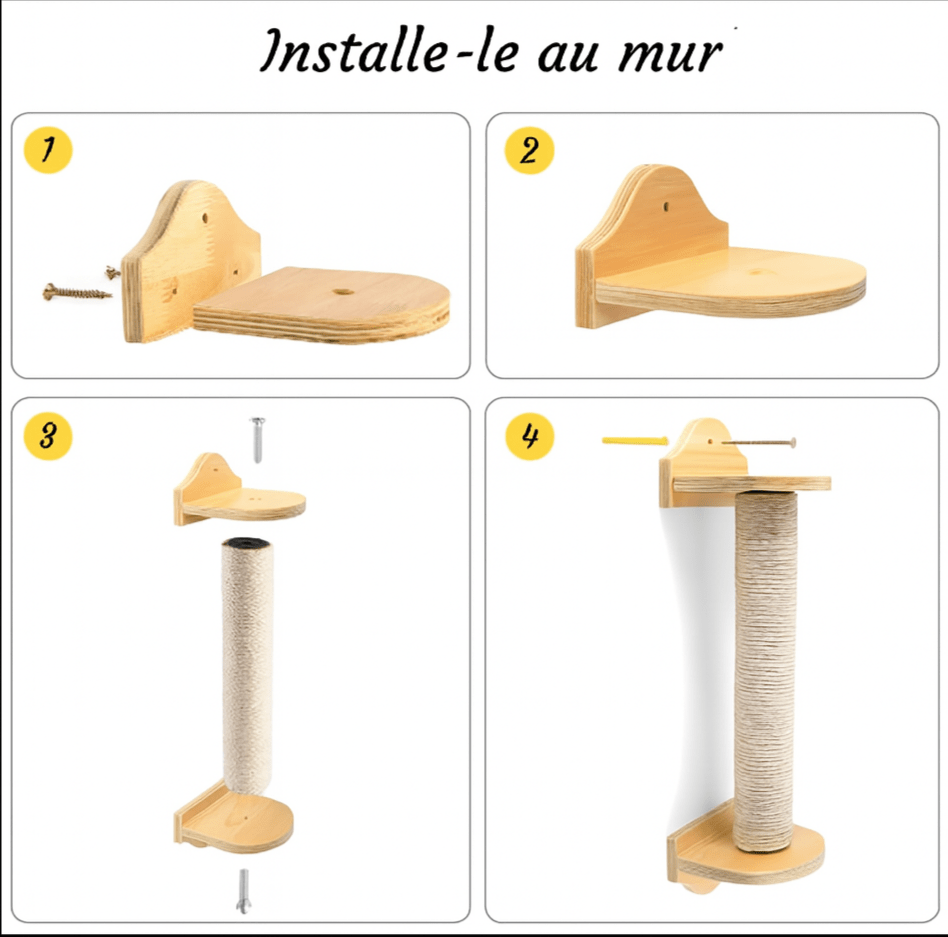Griffoir murale pour chat GriffoMur™ - Mi - a - ou