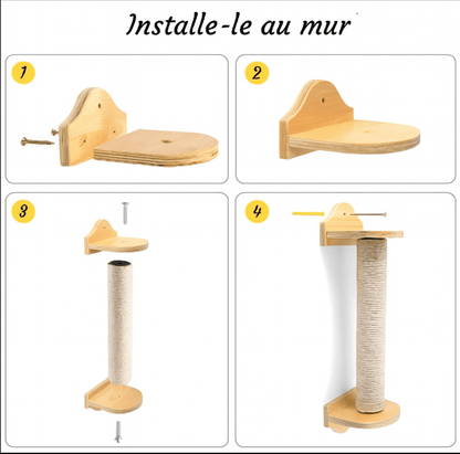 Griffoir murale pour chat GriffoMur™ - Mi - a - ou