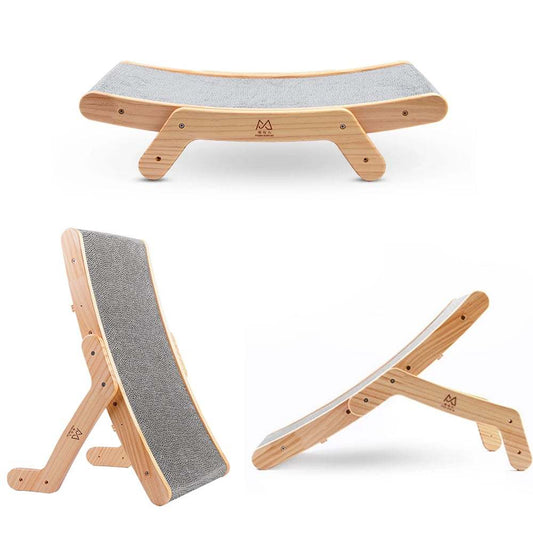 Griffoir pour chat en bois CrazyScratch™ - Mi - a - ou