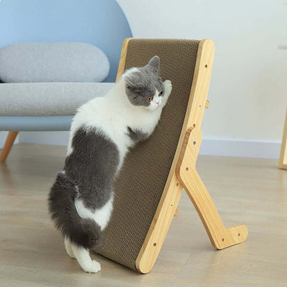 Griffoir pour chat en bois CrazyScratch™ - Mi - a - ou