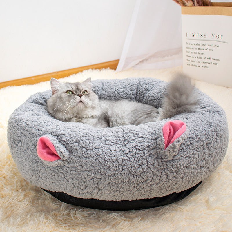 Lit pour chat en laine d'agneau WarmyWool™ - Mi - a - ou