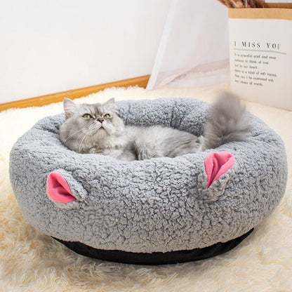 Lit pour chat en laine d'agneau WarmyWool™ - Mi - a - ou