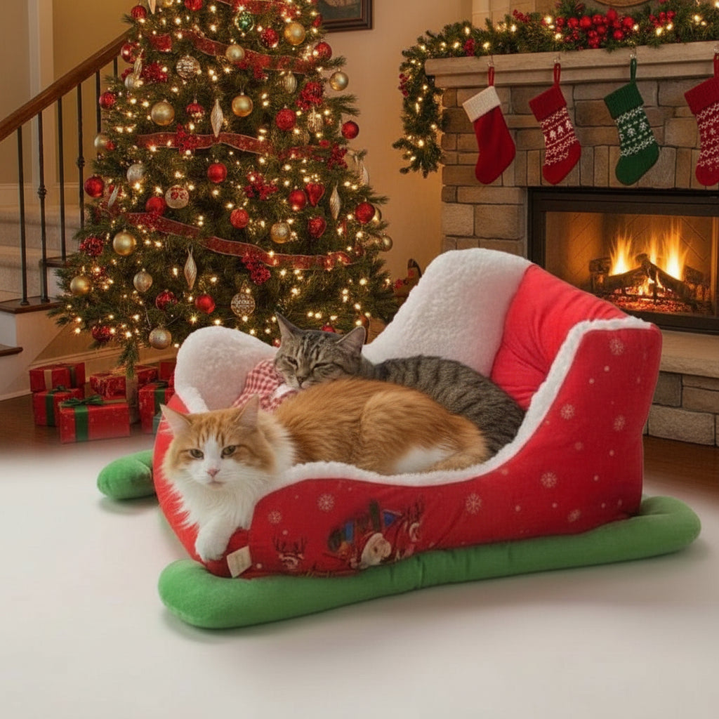 Lit pour chat Traineau du Pachat Noel™ - Mi - a - ou