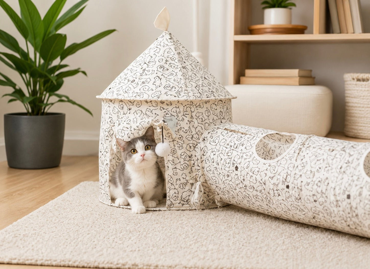Tunnel pour chat et tente CastelloGat™ - Mi-a-ou