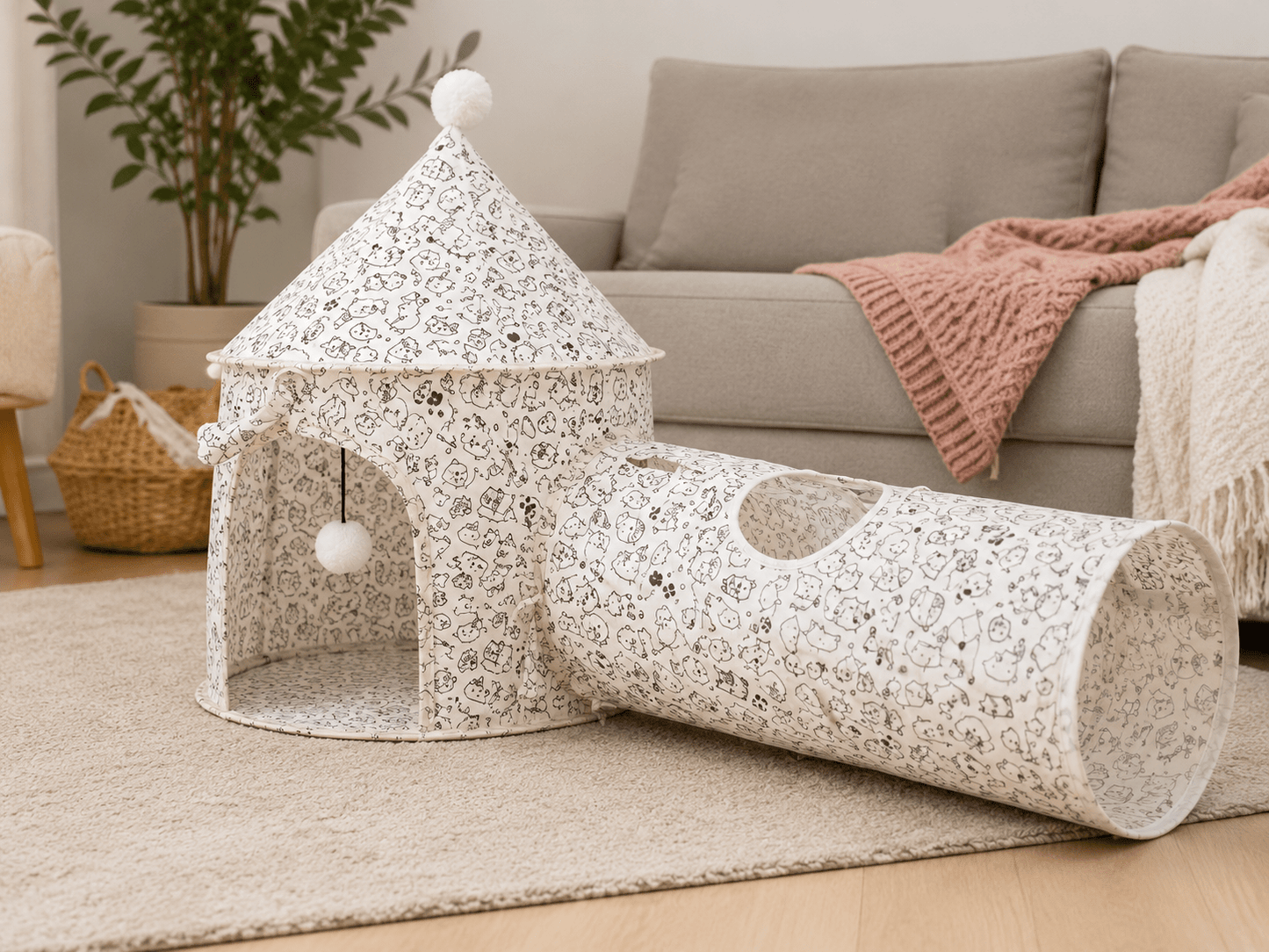 Tunnel pour chat et tente CastelloGat™ - Mi-a-ou