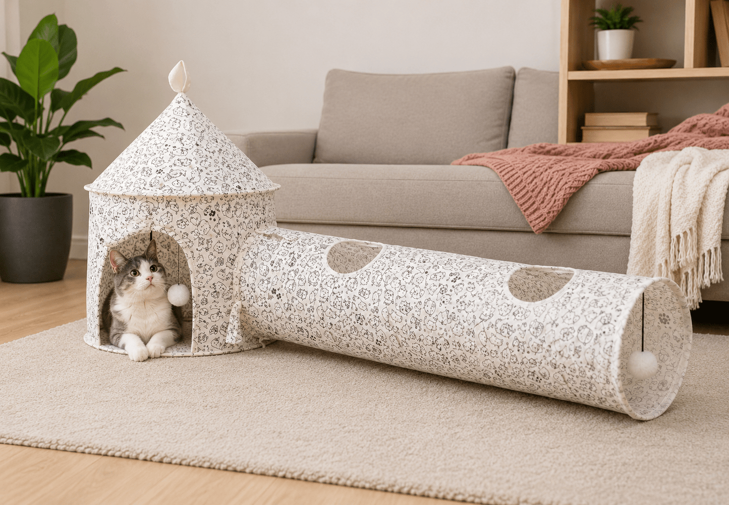 Tunnel pour chat et tente CastelloGat™ - Mi-a-ou