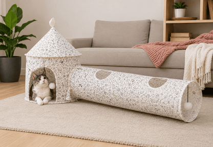 Tunnel pour chat et tente CastelloGat™ - Mi-a-ou