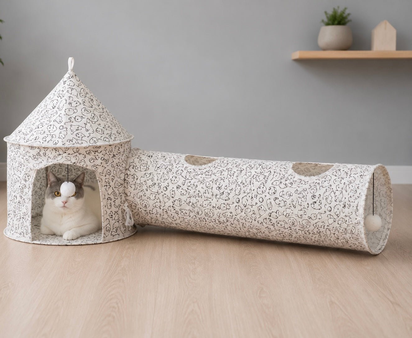 Tunnel pour chat et tente CastelloGat™ - Mi-a-ou