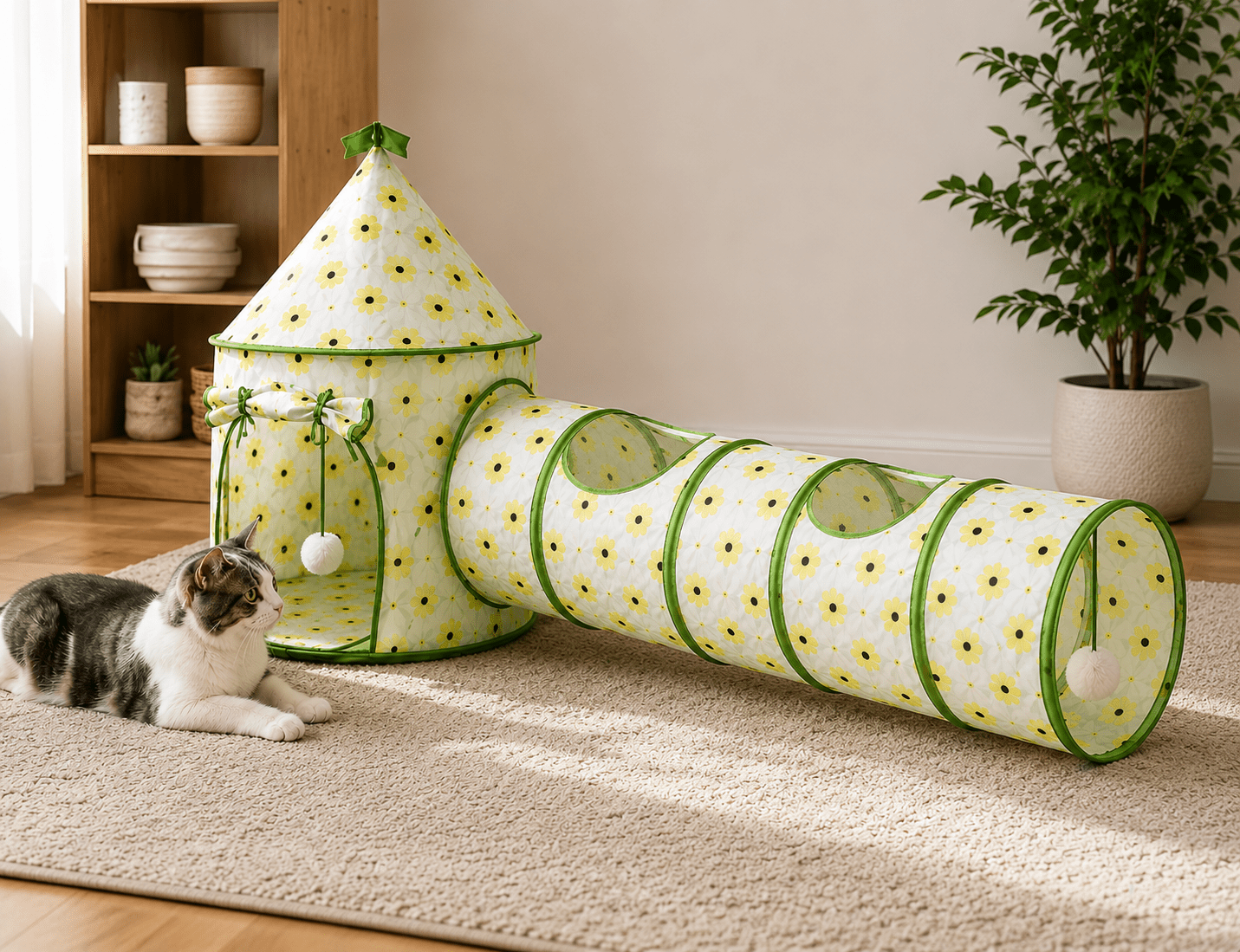 Tunnel pour chat et tente CastelloGat™ - Mi-a-ou